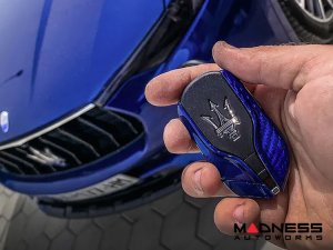 Maserati Ghibli Key Cover - Carbon Fiber - Blue Candy